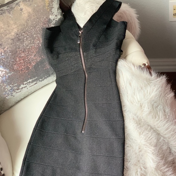 Bebe Double V Mini Bandage Dress - Picture 2 of 5